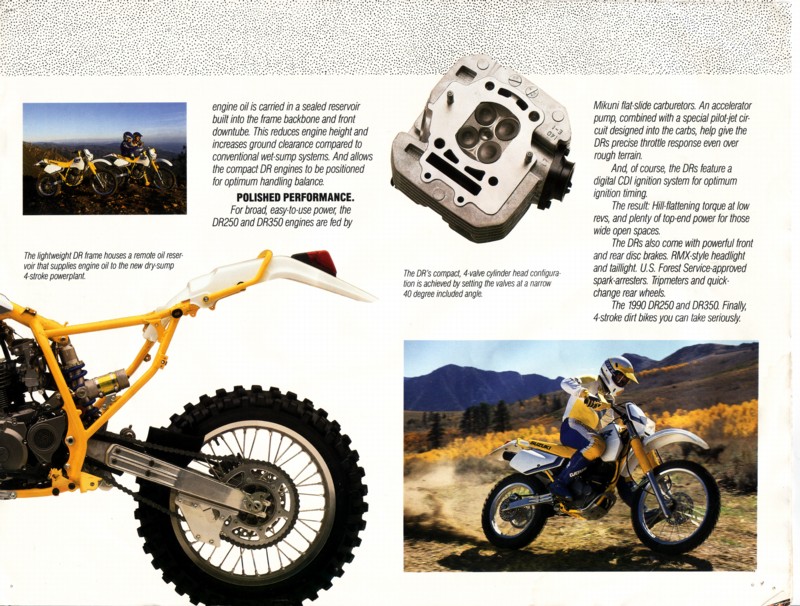 1990 Suzuki DR350 brochure.