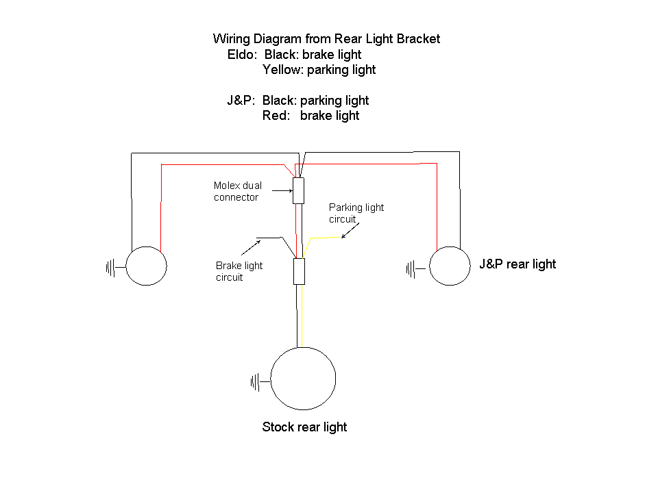 Wiring diagram for auxiliary rear lights.