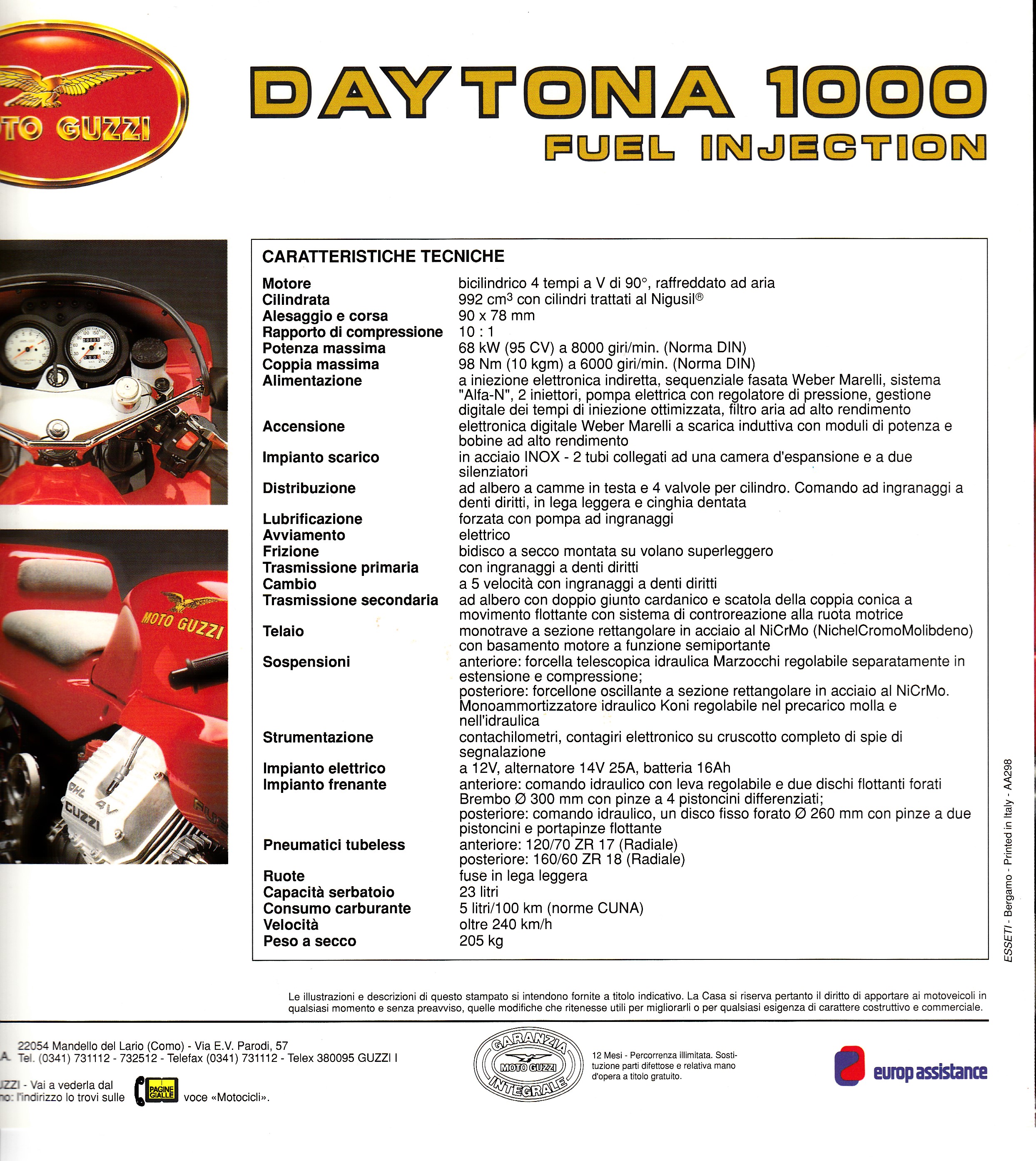 Brochure - Moto Guzzi Daytona 1000 (4 fold)