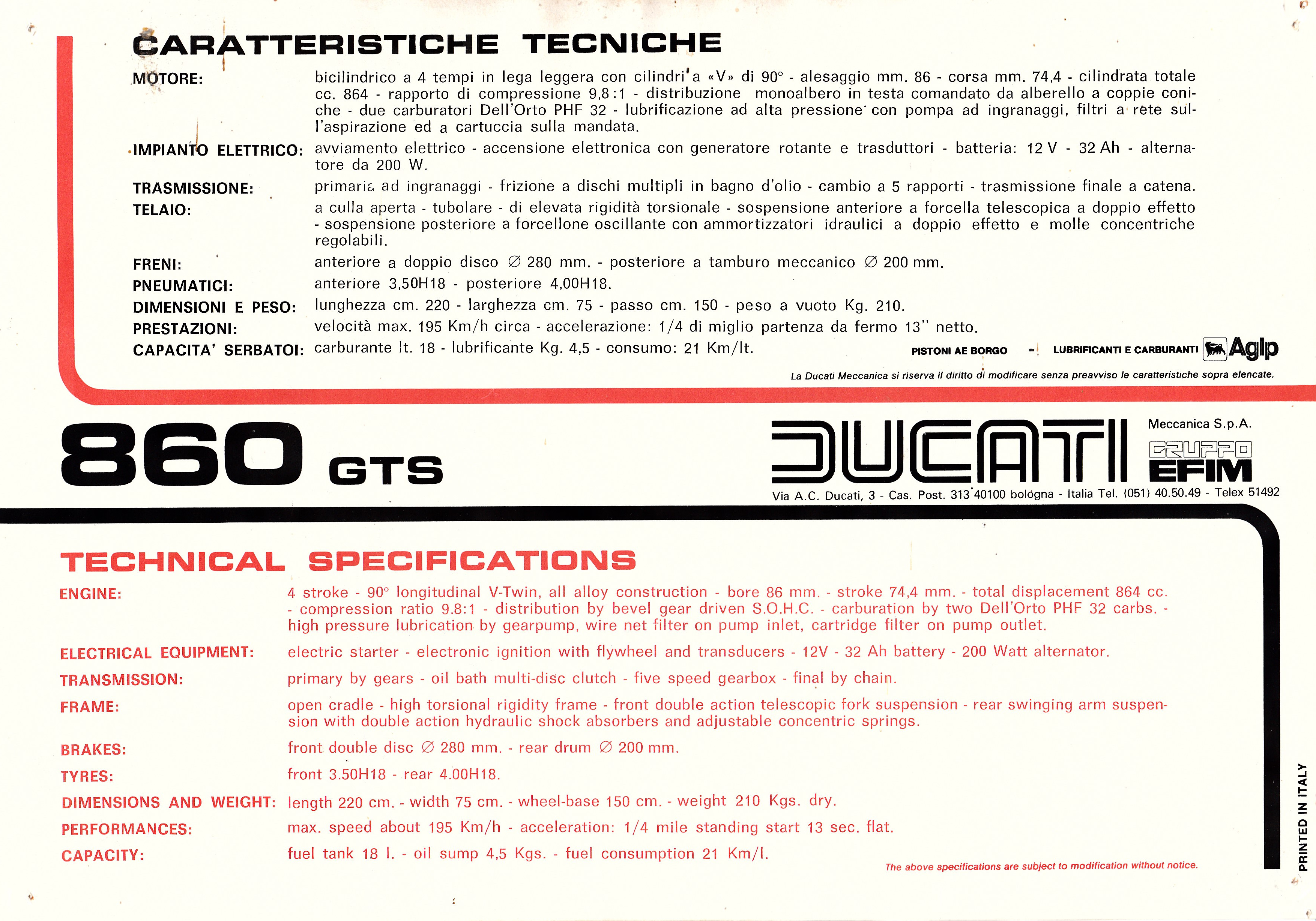 Brochure - Ducati 860 GTS