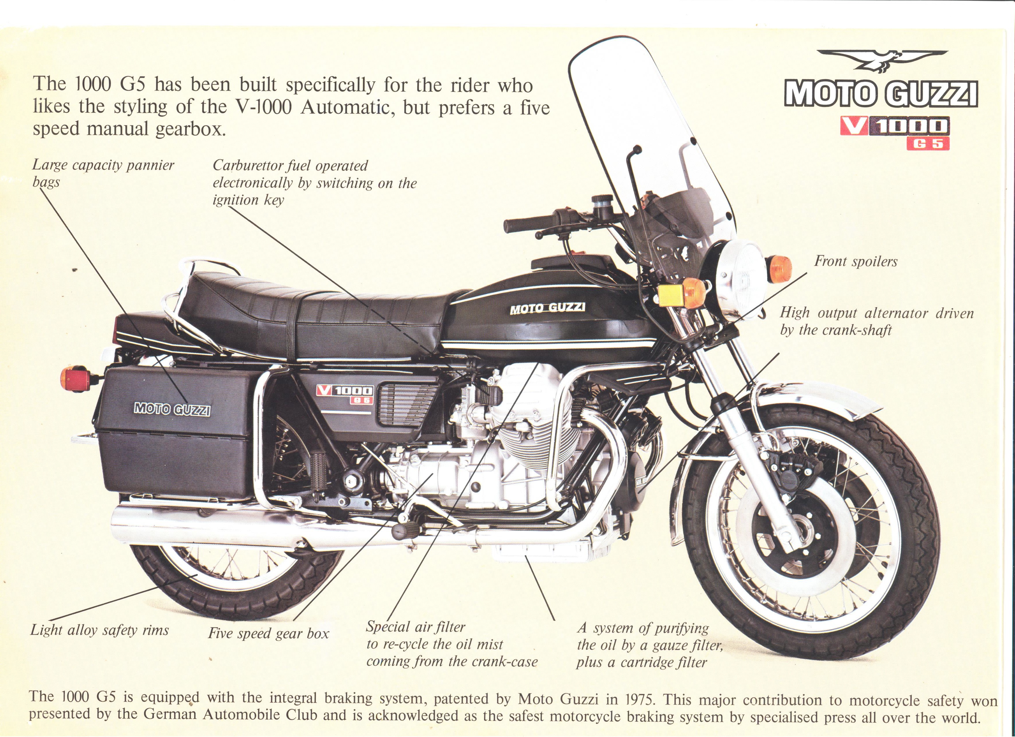 Moto Guzzi factory brochure: V1000 G5