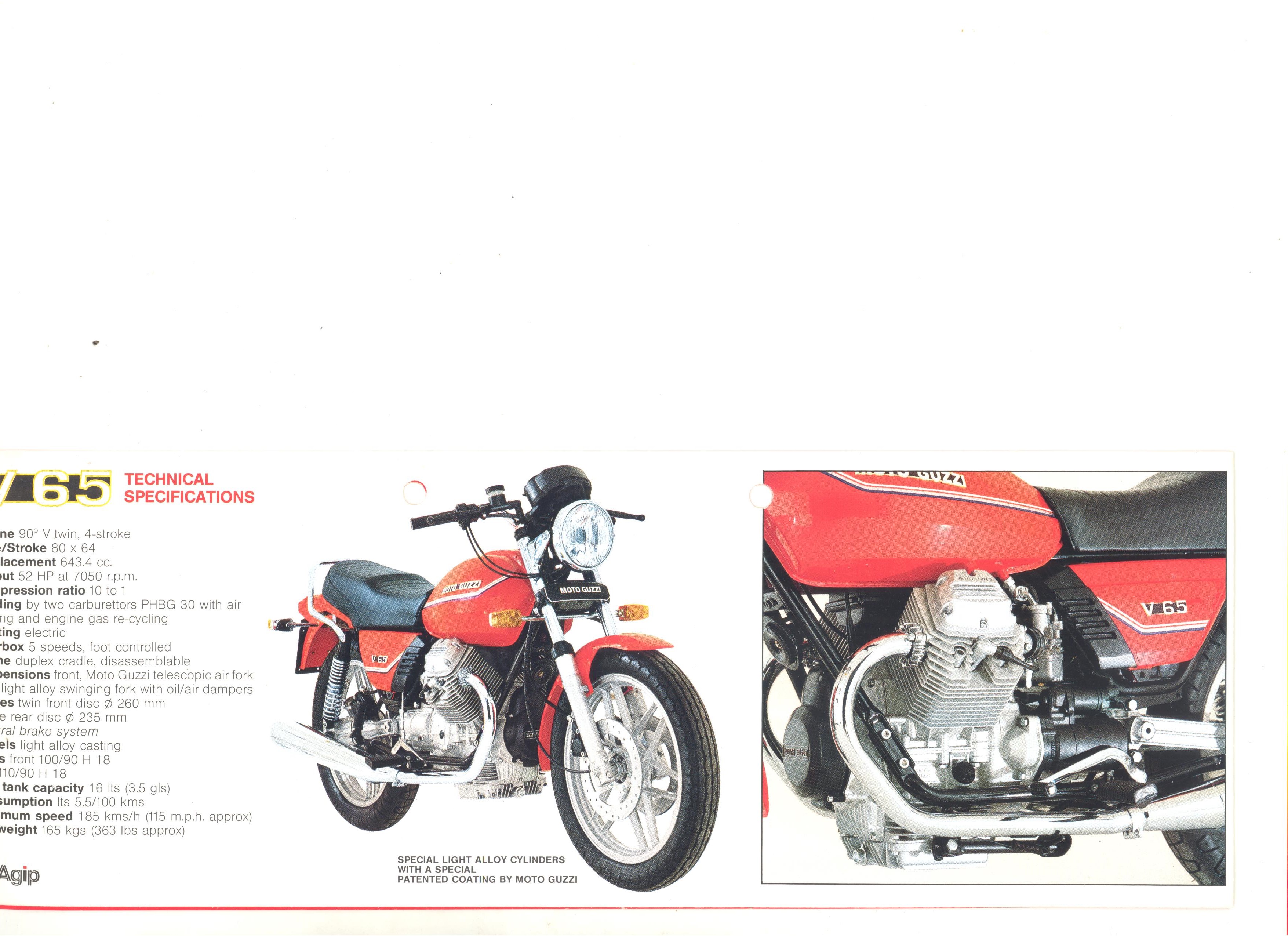 Moto Guzzi factory brochure: V65