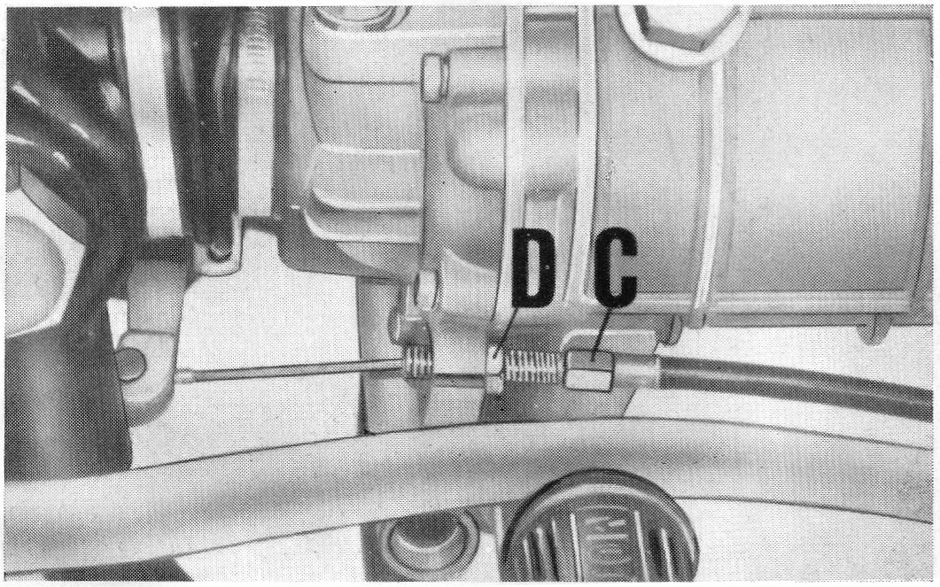 Cable adjustment on a Moto Guzzi Eldorado.