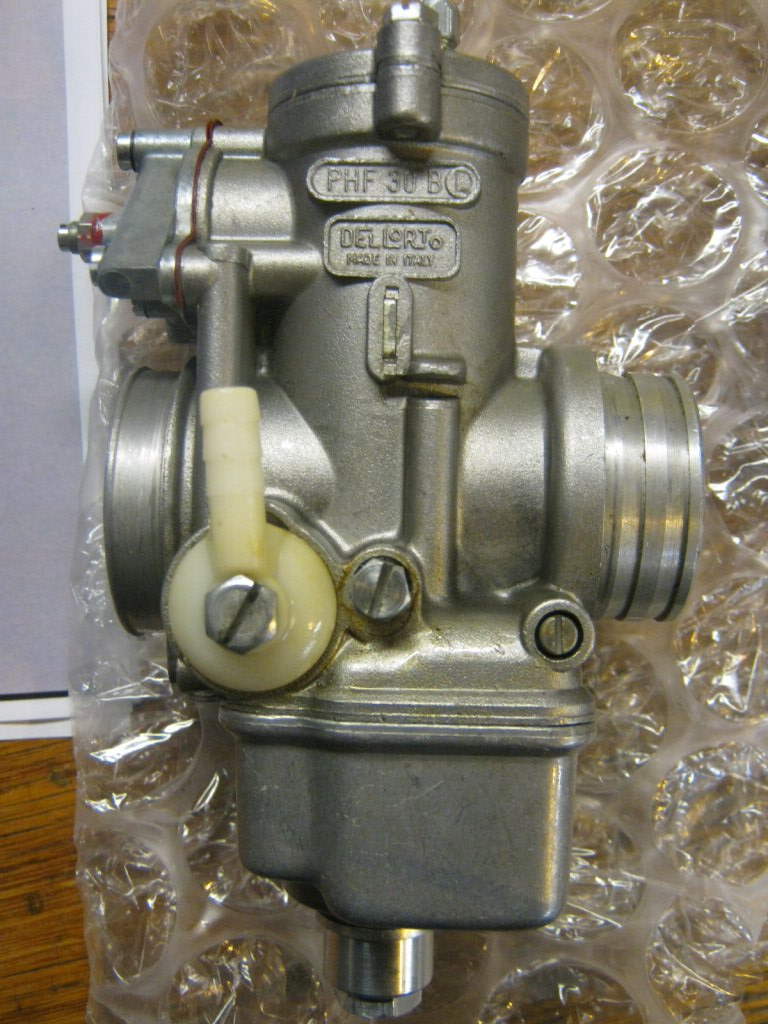 Dellorto PHF 30 carburetor fitment on a Moto Guzzi Eldorado.