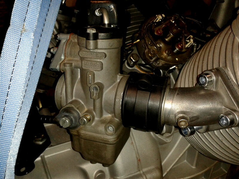 Dellorto PHF 30 carburetor fitment on a Moto Guzzi Ambassador.