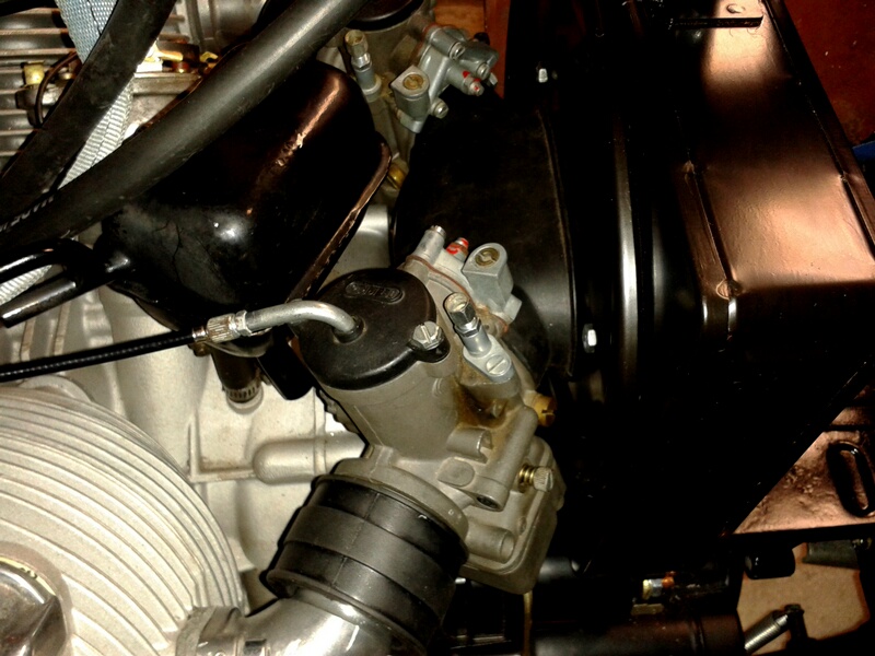 Dellorto PHF 30 carburetor fitment on a Moto Guzzi Ambassador.