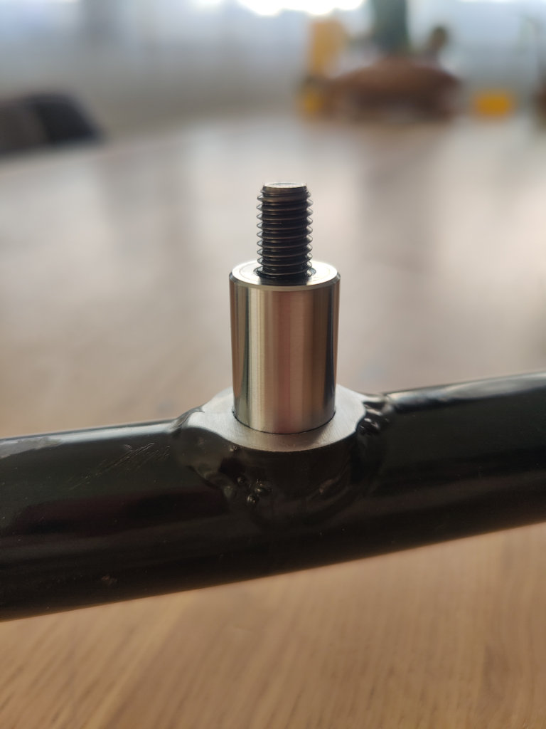 Footboard pivot repair on a Moto Guzzi Eldorado Police.