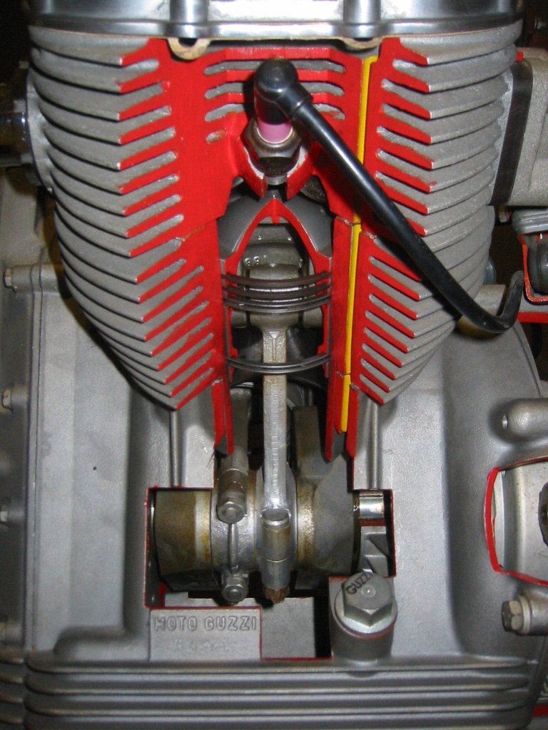 Internal cut-away images of a Moto Guzzi V700.