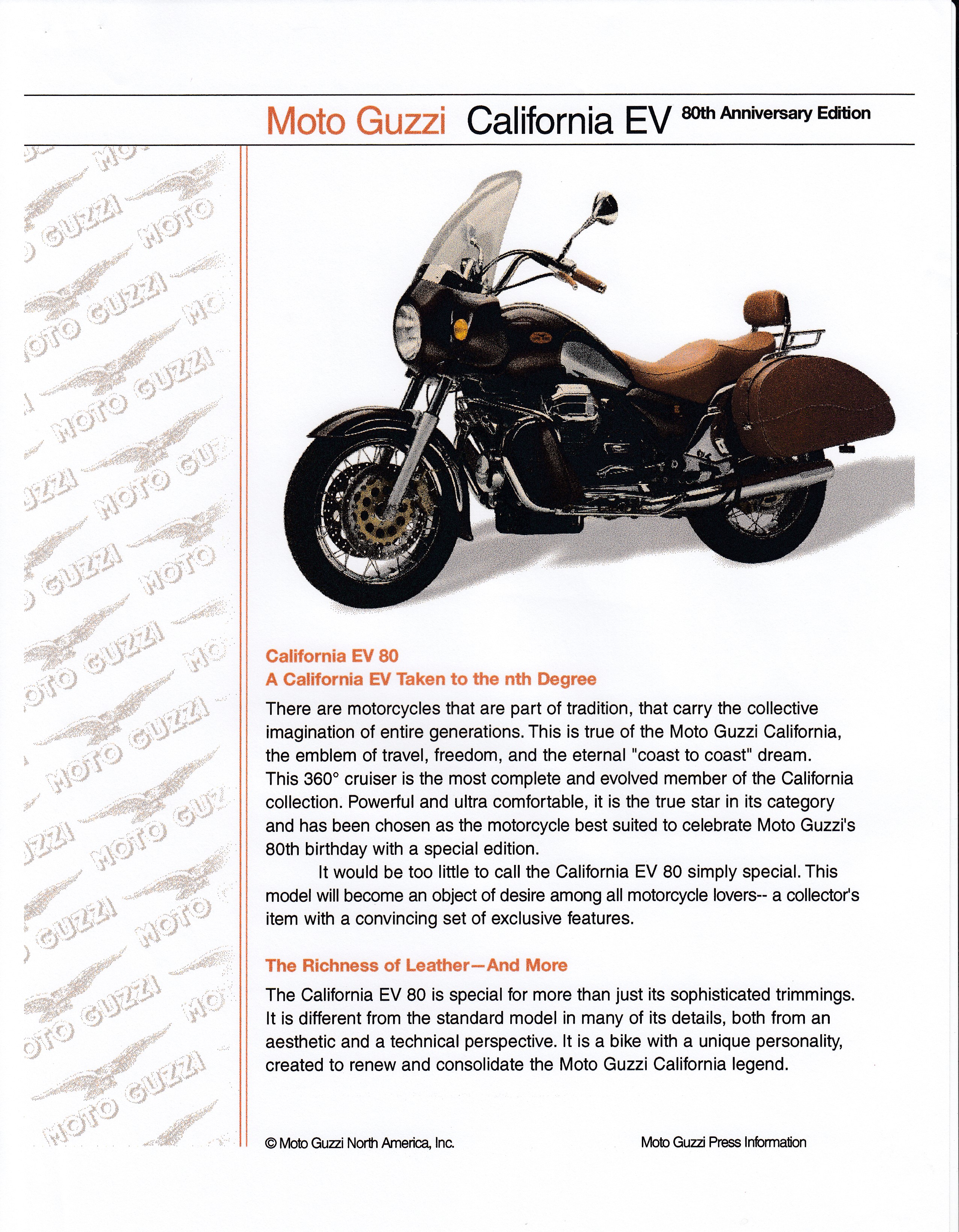 Press release - Moto Guzzi press information 2002