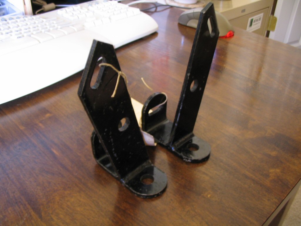 Spot light brackets as used on the Moto Guzzi 850 California Police motorcycle (MG# 13751340 and MG# 13751440).